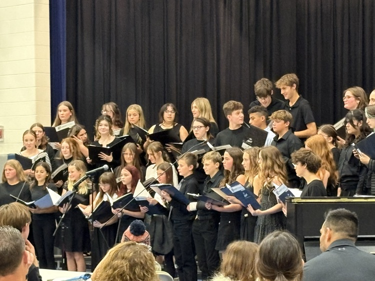 Mixed choir singing.