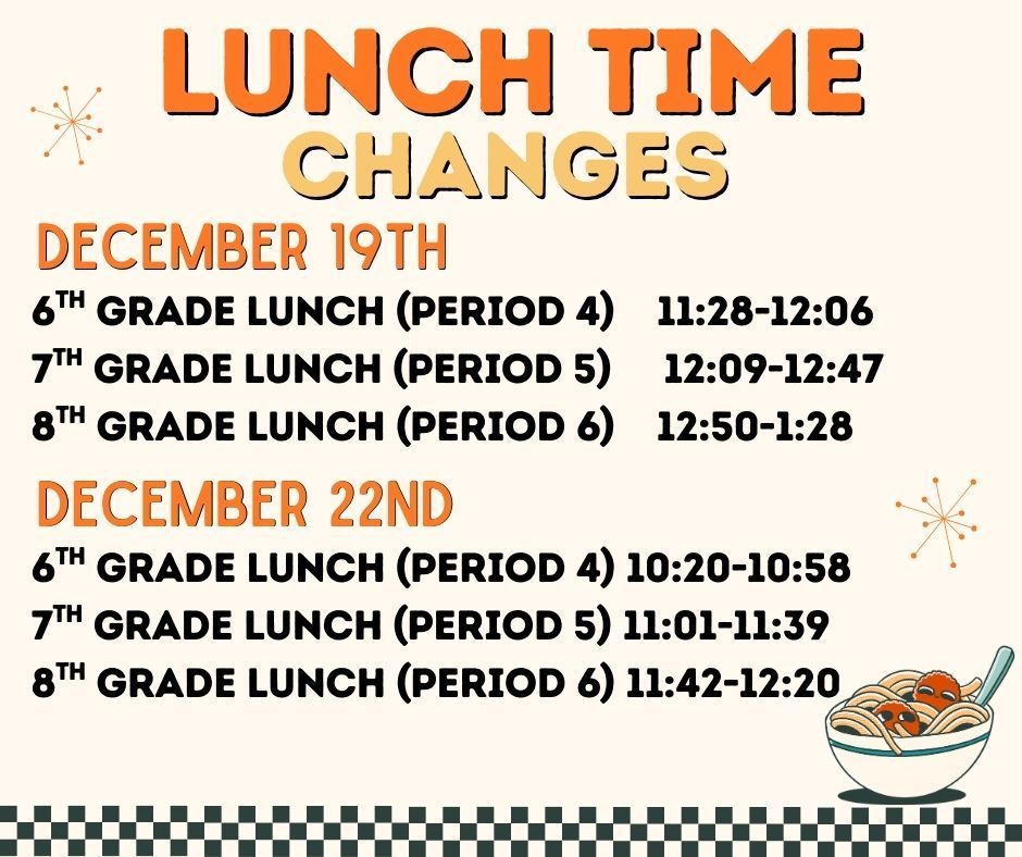 Lunch Times Changes