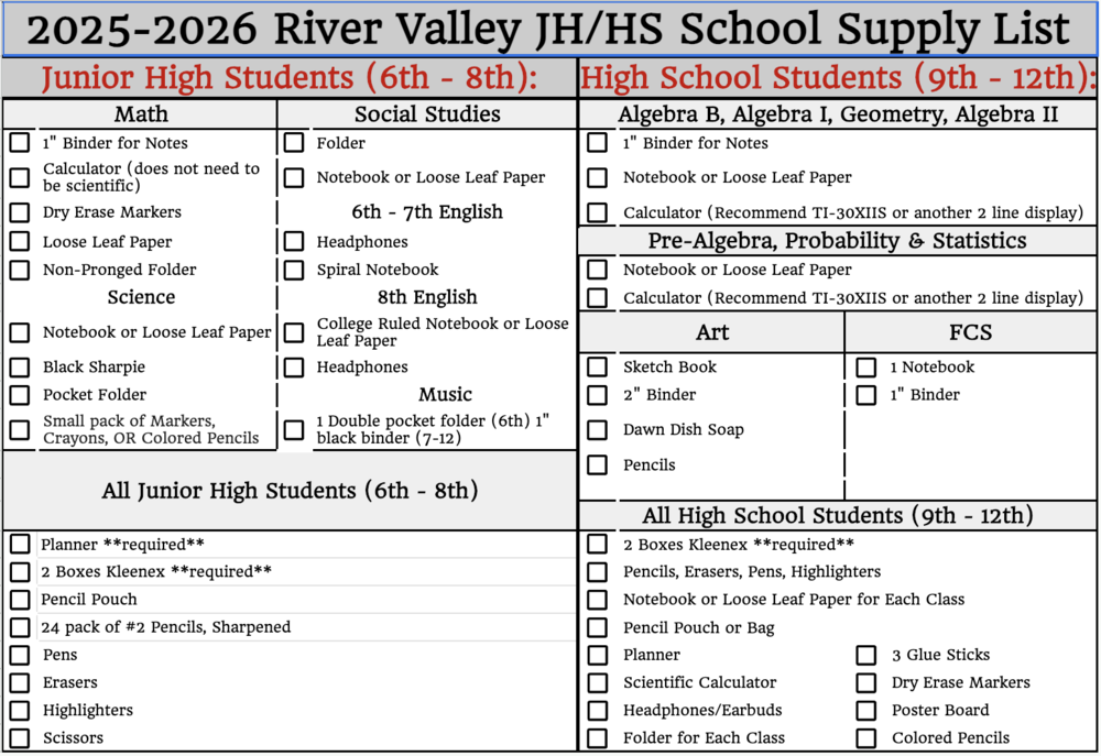 MS/HS List