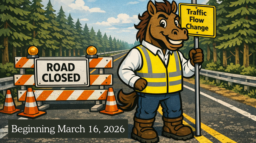 WARREN WOODS ROAD CONSTRUCTION CAUSING TEMPORARY TRAFFIC FLOW CHANGES