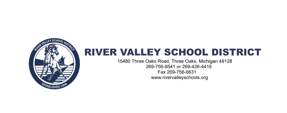 River Valley School District Logo with Information.