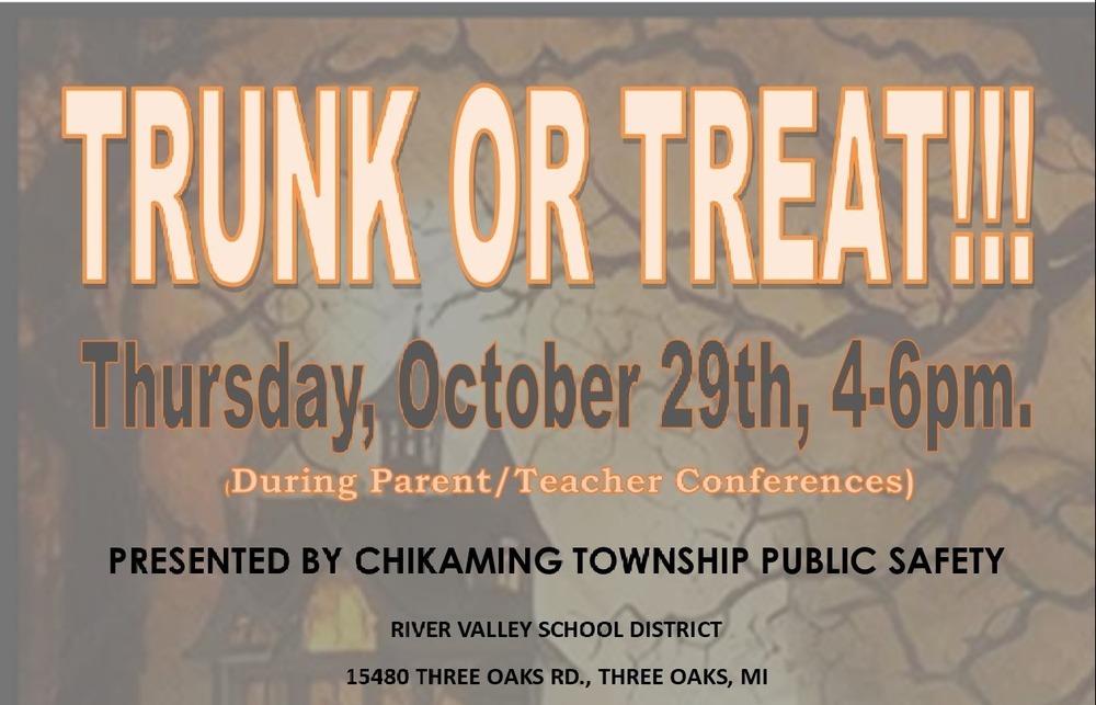 Trunk or Treat at RVMHS & Elementary Thursday October 29 4-6