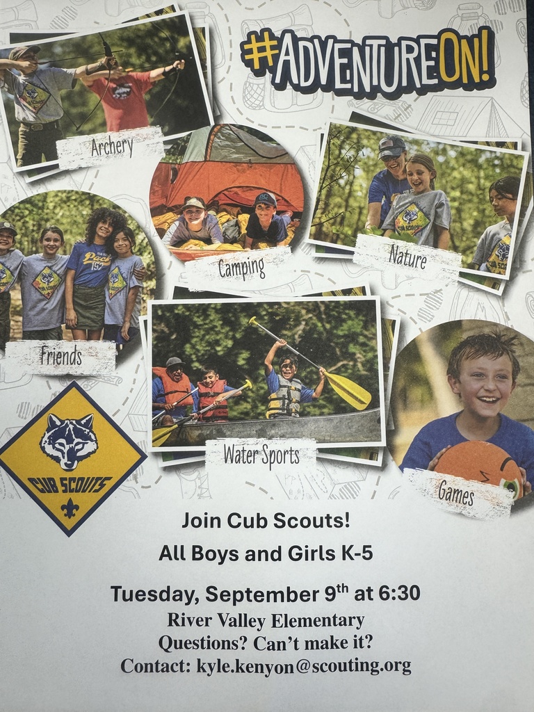 Join Cub Scout Night 9/9 at 6:30pm RVE Gym