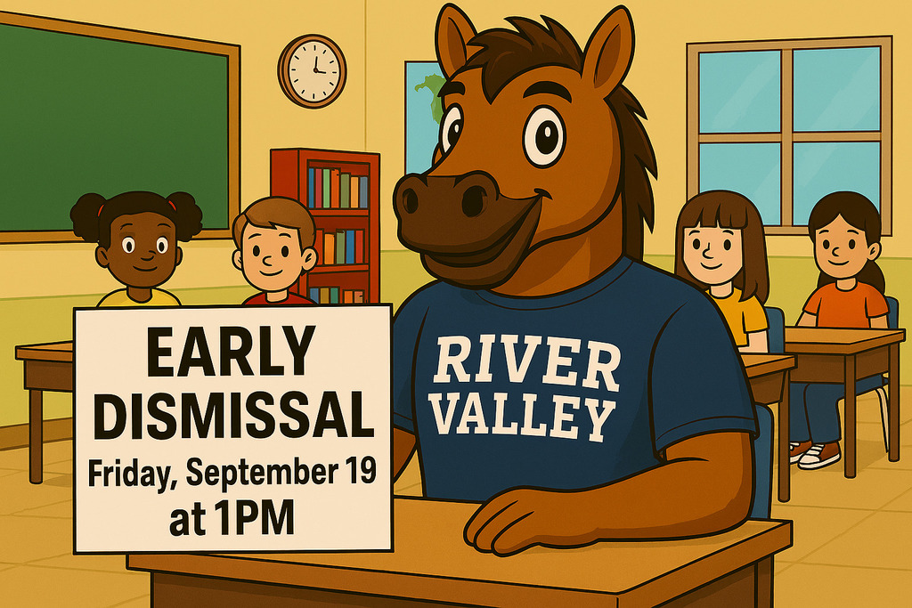 Friday, September 19 is an Early Release Day for Teacher Professional Development. Students will be dismissed at 1:00 PM.