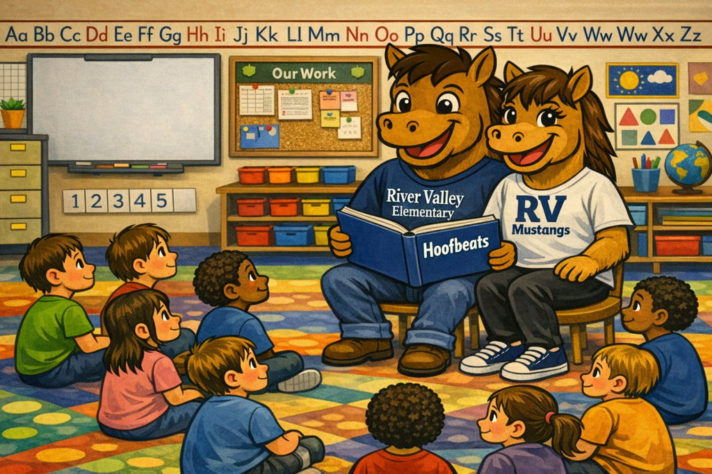 RV Elementary Hoofbeats March thirteen twenty twenty six Take a look at our newest Hoofbeats update for River Valley Elementary. This edition highlights recent activities, events, and school news. Thank you for staying connected with our Mustang community.