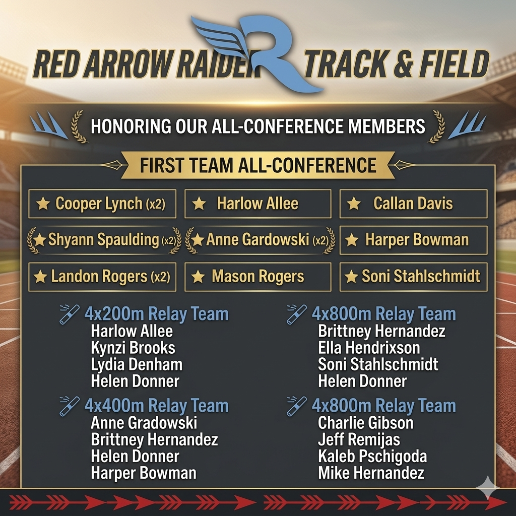track first team all-conference