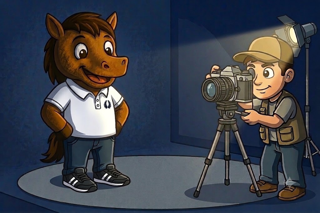 Mustang getting his picture taken