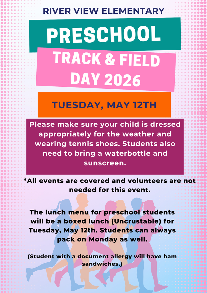 Preschool track & field Tuesday, may 12th, 2026