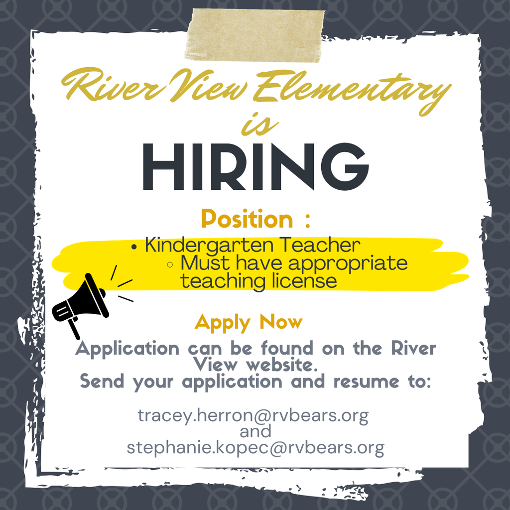 RVES is hiring a kindergarten teacher
