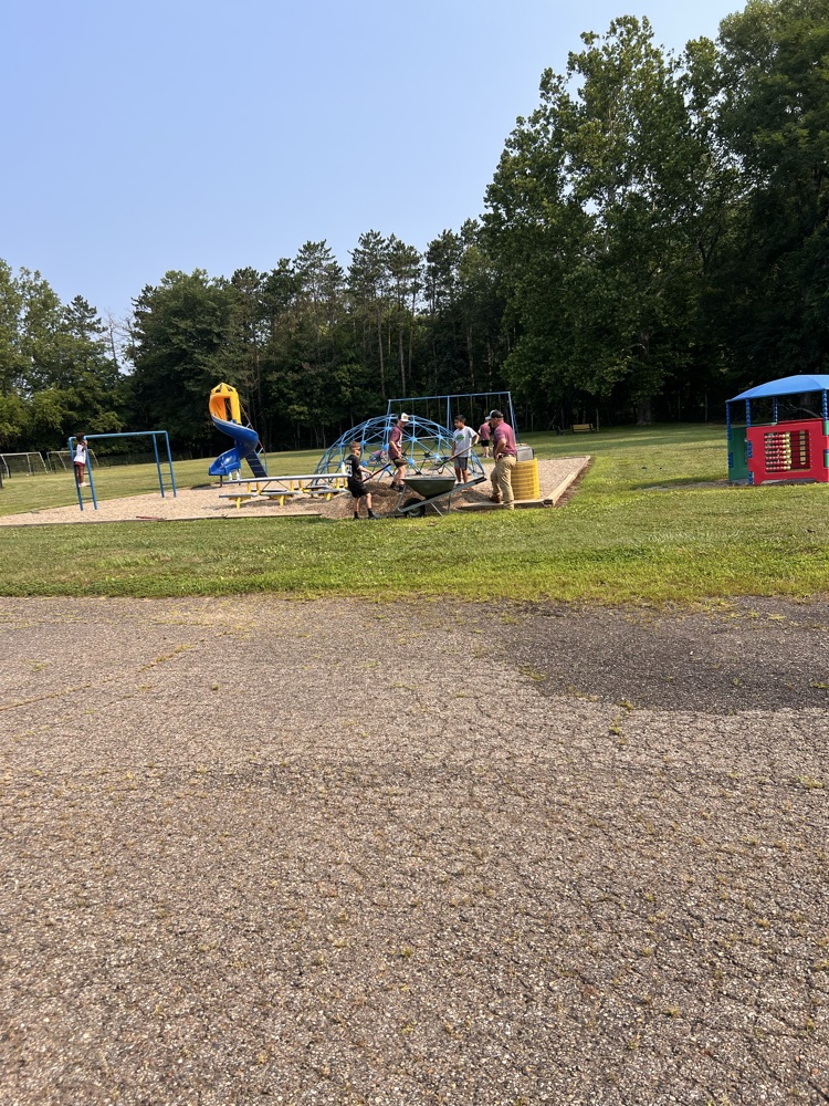 Playgrounds were spruced up with new gravel