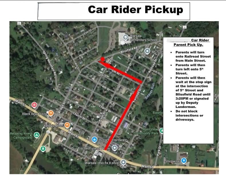 RVES pick up route through Warsaw