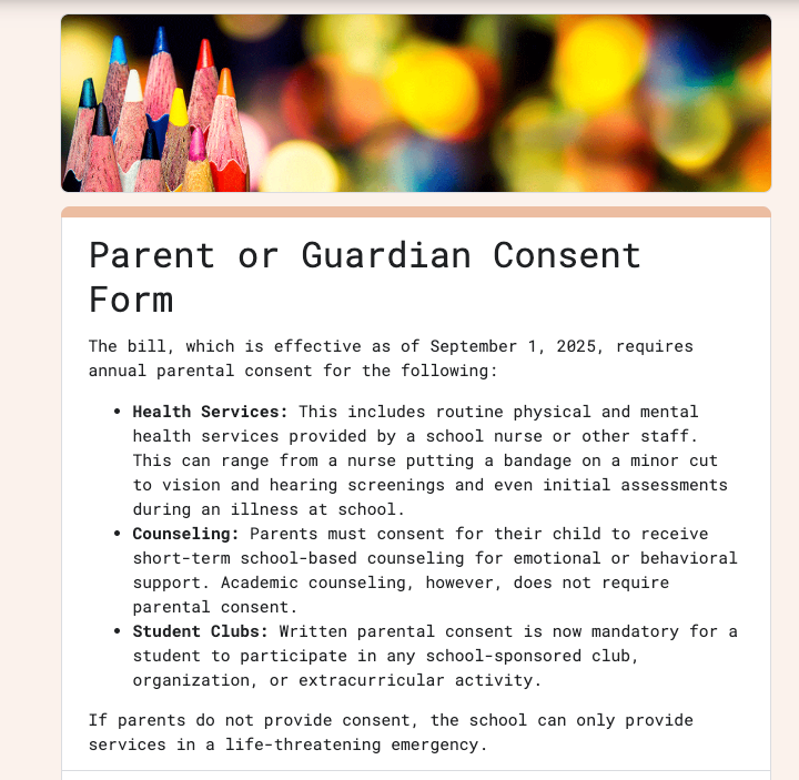 parent consent