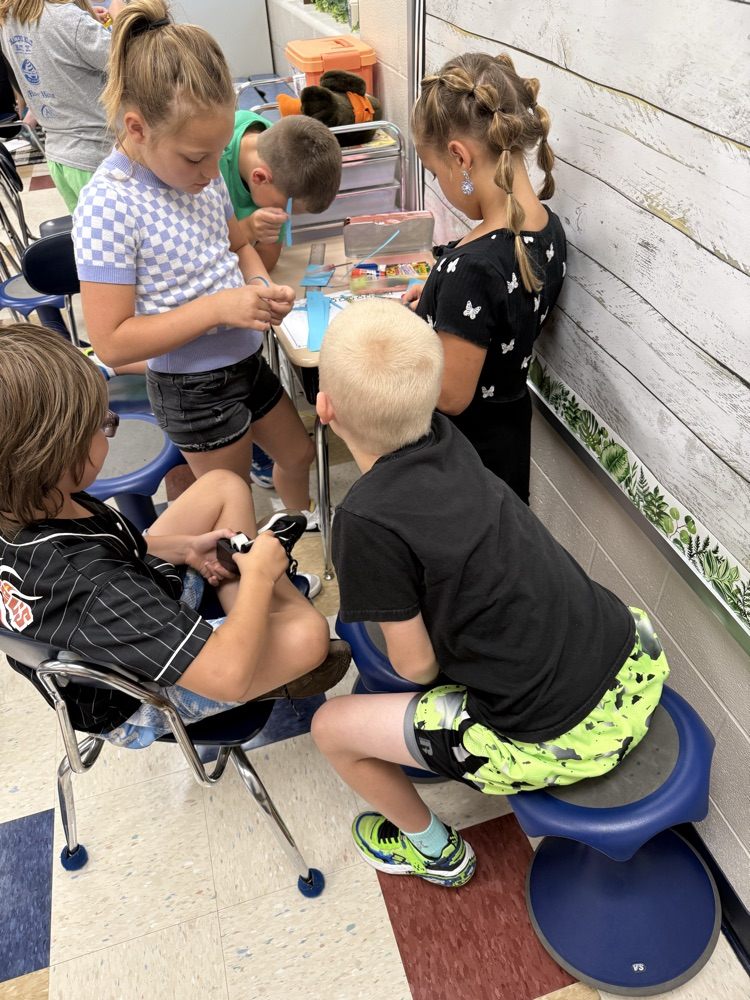 Students working in groups