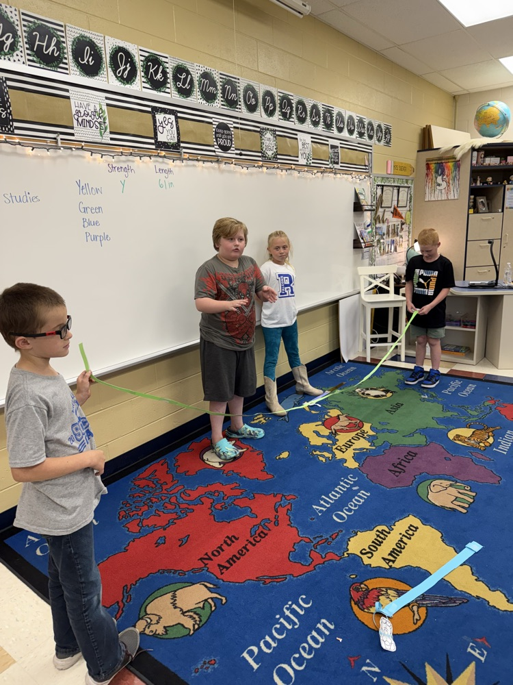Students with their completed leash