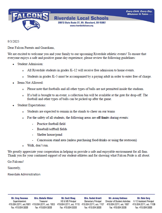 Letter to Football Fans