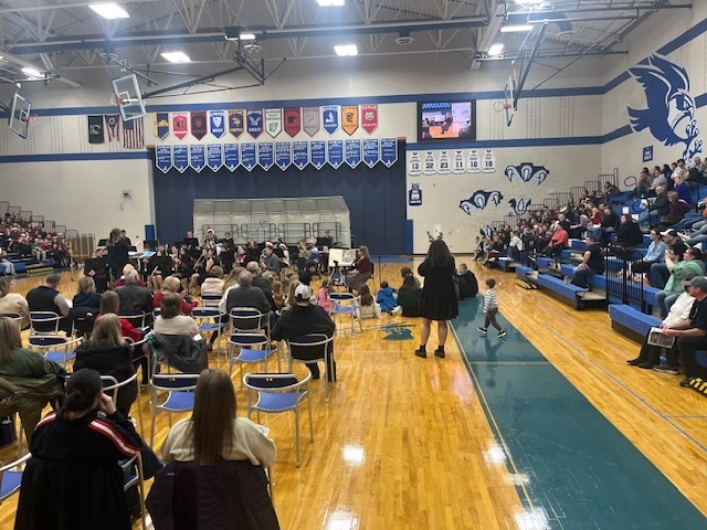 6th Grade, Middle school and High school Band and Chorus Christmas concert in the K-12 gym. 