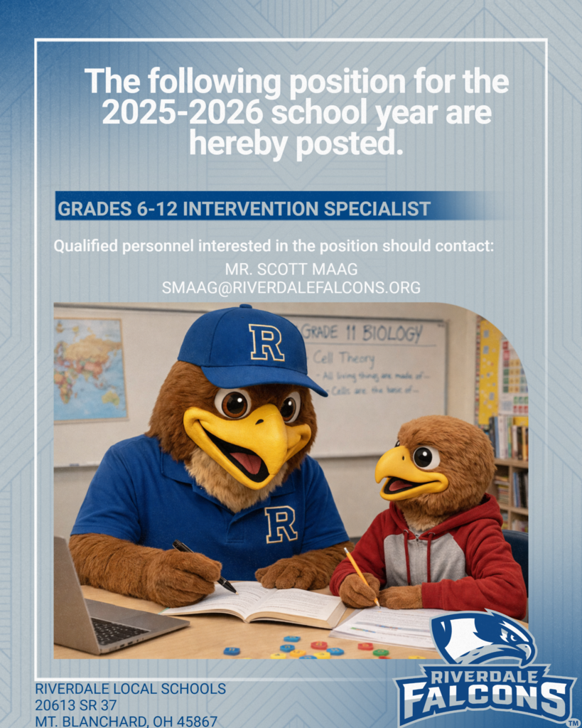 Job Posting for 6-12 Intervention Specialist