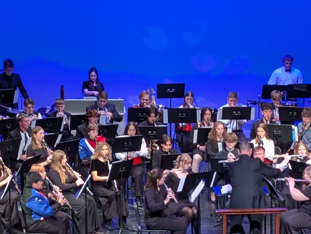 Zoomed in photo of the OMEA District 3 Honors Band featuring Parker Goodrich