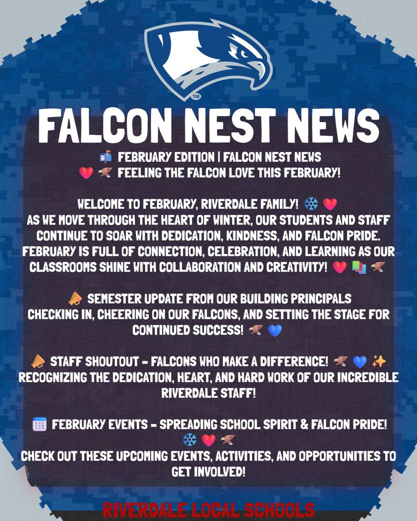 Falcon Nest News Cover page 1 February 2026 Edition