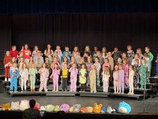 1st Grade "Pajama Party", adorable performance, last show tonight at 7:00pm in the district auditorium 