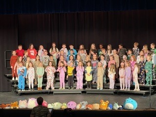 1st Grade "Pajama Party", adorable performance, last show tonight at 7:00pm in the district auditorium 