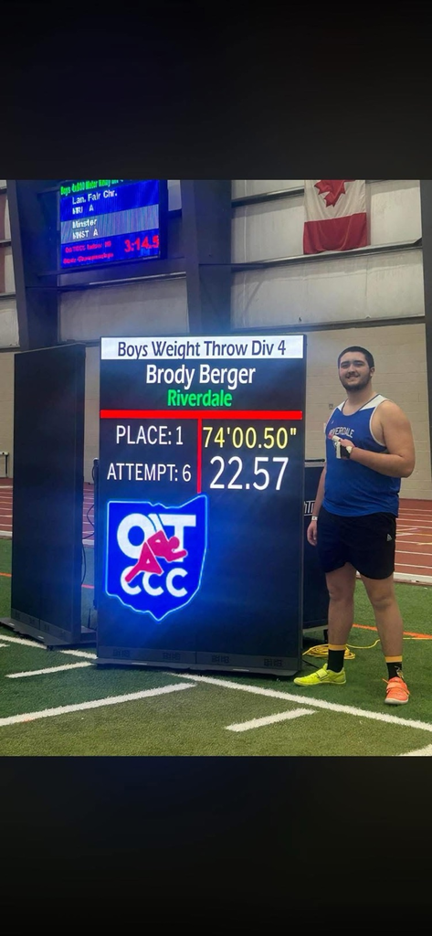 Brody first place in weight throw 