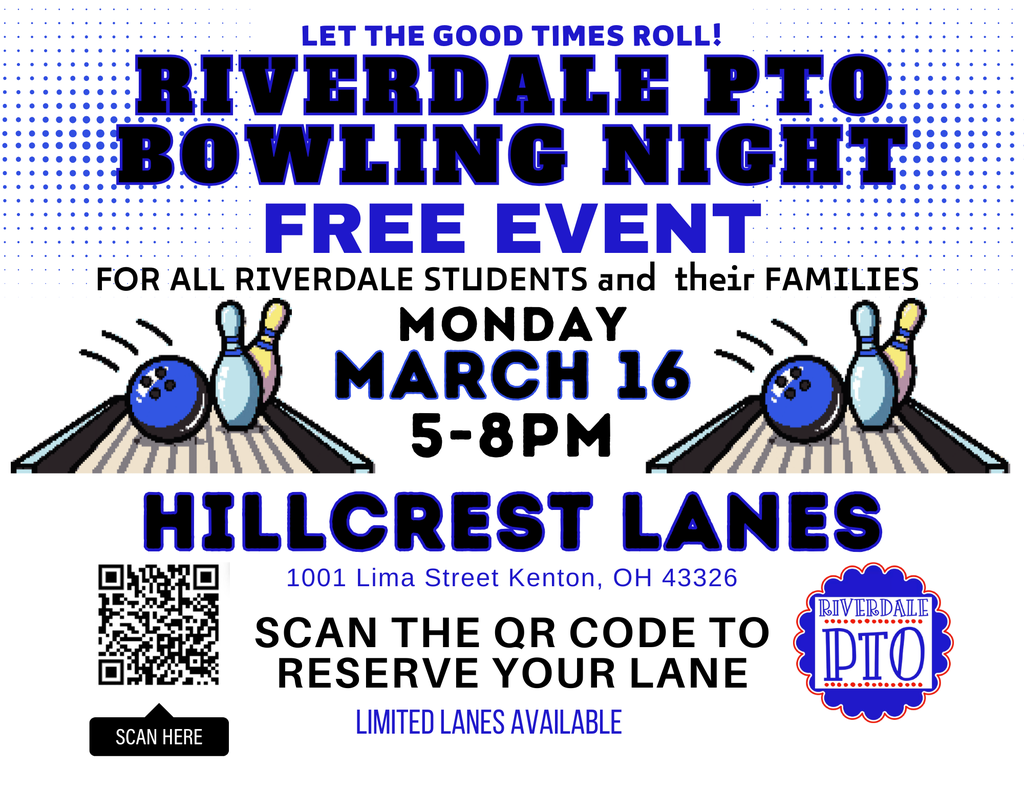 Bowling Night advertisement flyer on Monday,  March 16