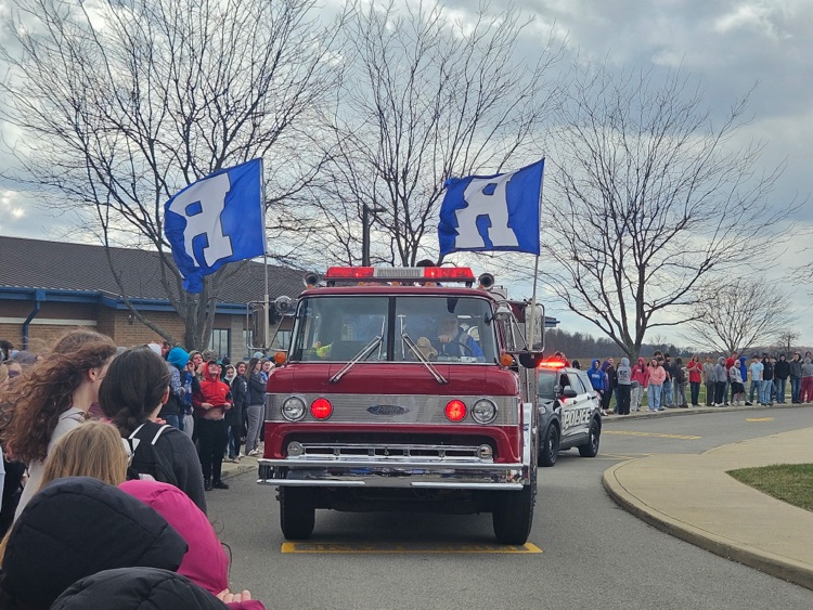 Fire truck during Kydin and Grady Sendoff