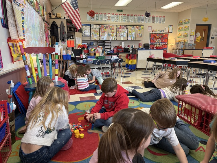 working with shapes in small groups 