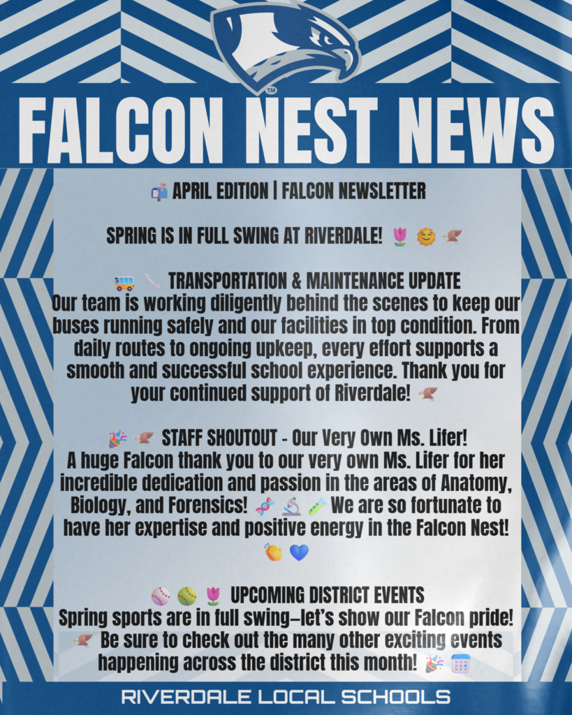 Falcon Nest News April Edition 2026 Cover Page