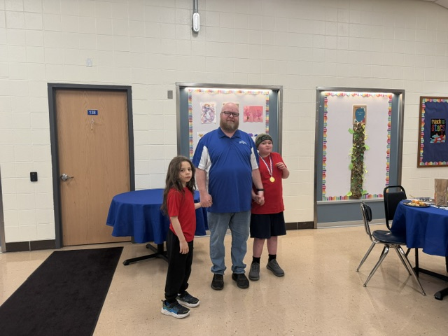 Riverdale students Braxton Kemmere and Emilio Elizondo-Collins awarded Students of the quarter at today's Blanchard Valley Center ESS School Breakfast of champions.  Also receiving honors, employee of the quarter, Riverdale bus driver Jim Mason.