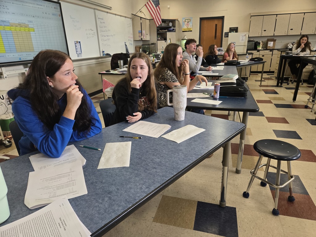Group of 3rd period students tasting PTC paper