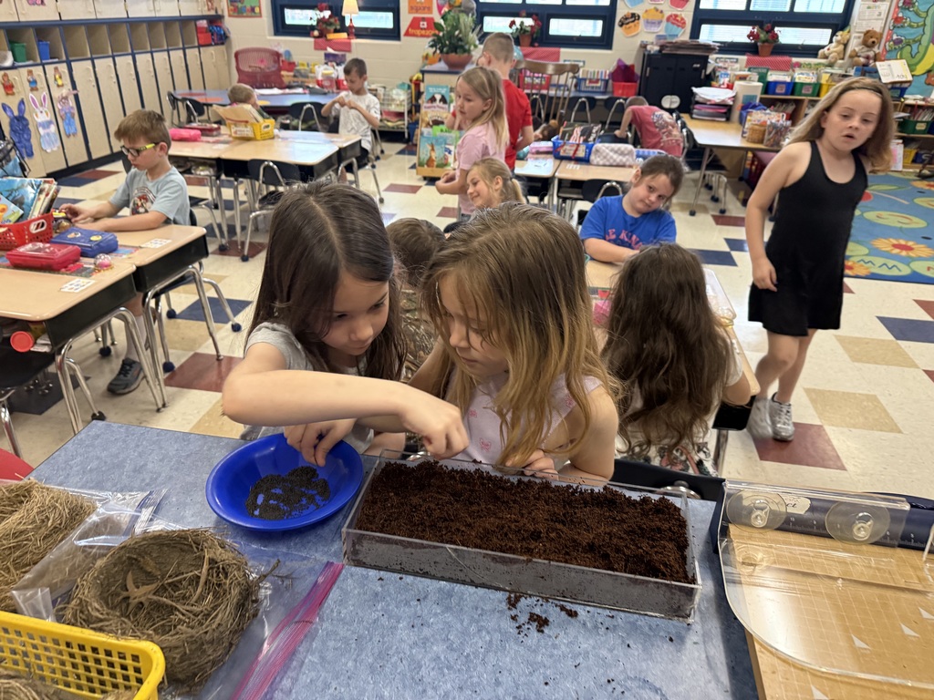 students planting seeds