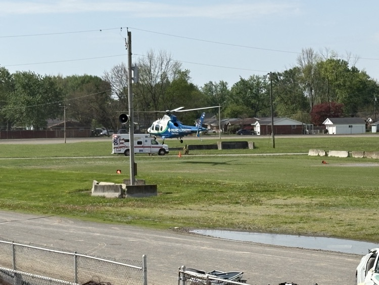 mock crash- life flight coming in