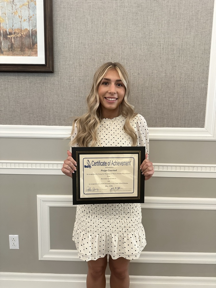 Paige Courtad, Riverdale honoree of the Franklin B Walter scholarship at the Hancock County scholastic luncheon 