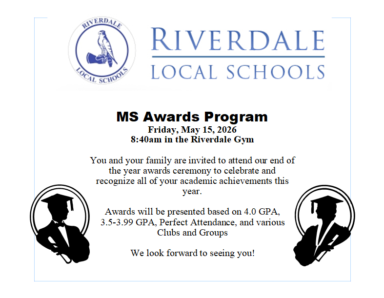 Middle School Awards Program invitation