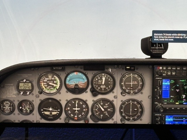 Riverdale Aviation program flight simulator, Mr. Day's students will use the simulator in the prgram to prepare for careers in aviation.