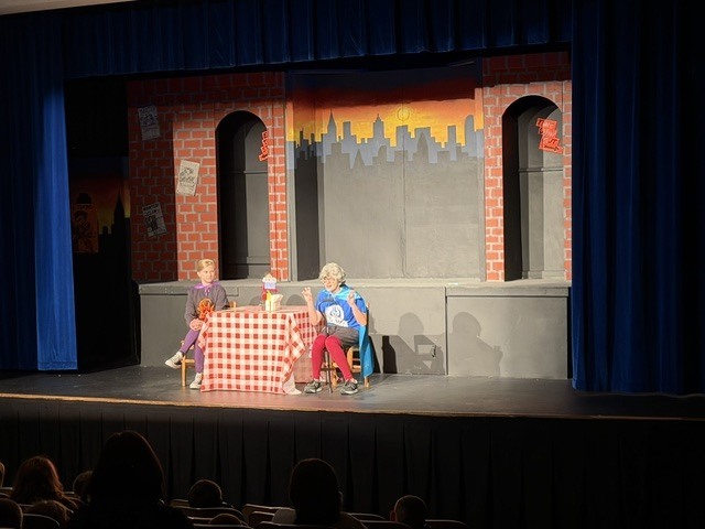 "Will You Be My Nemesis?" Riverdale's Middle School Play production, prime time show tonight at 7:00pm in the district building auditorium.