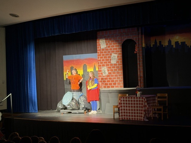 "Will You Be My Nemesis?" Riverdale's Middle School Play production, prime time show tonight at 7:00pm in the district building auditorium.