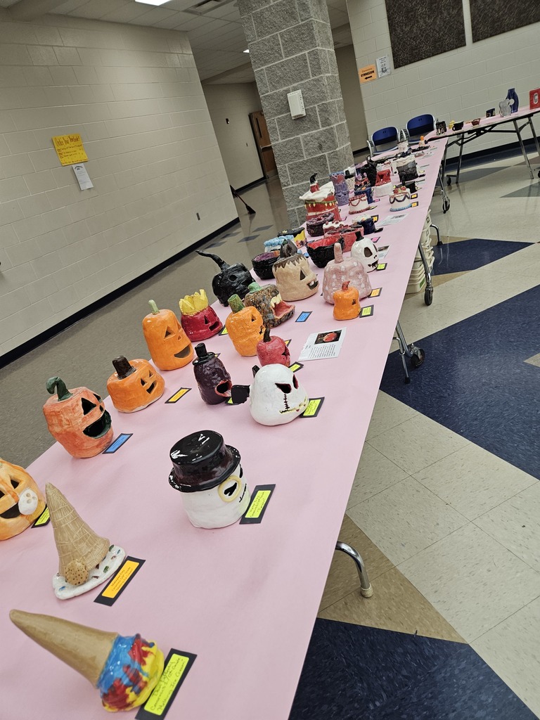 ceramics class ice cream cone displays