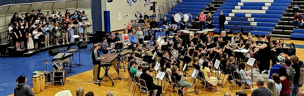 All Band and choirs playing the Alma Mater.