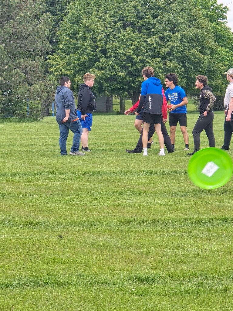 playing football on the soccer field