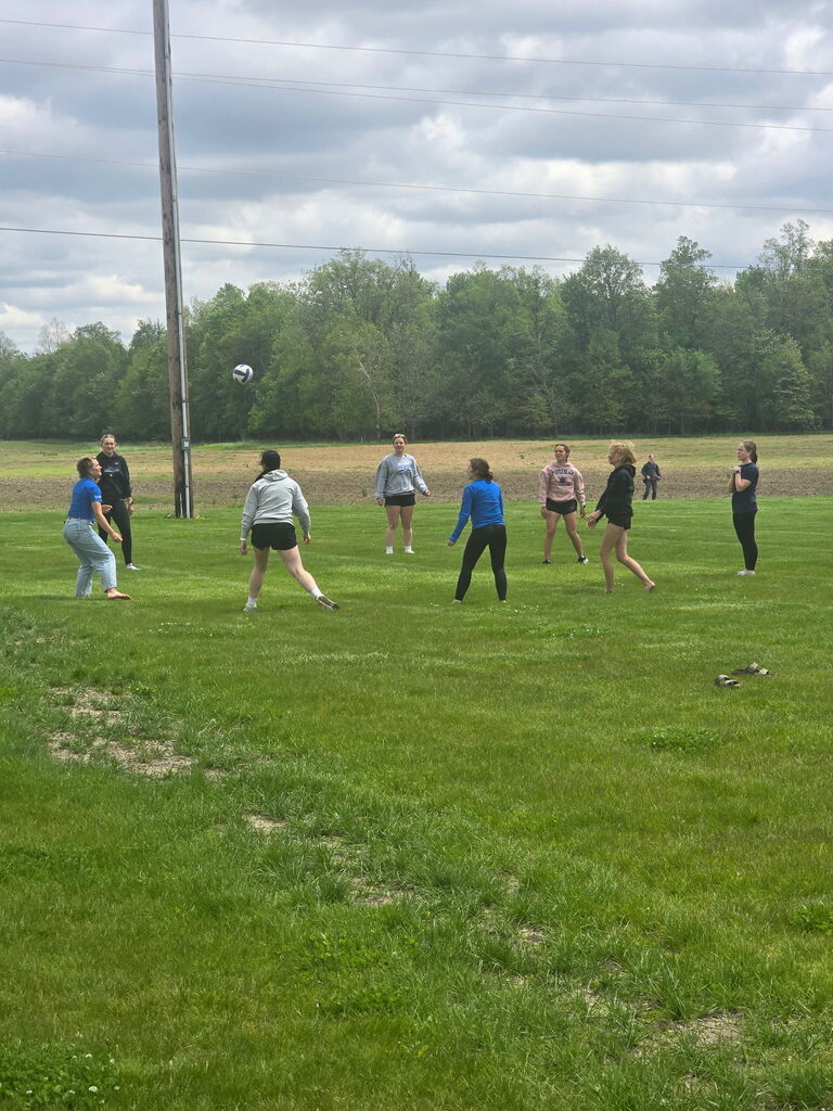 playing frisbee