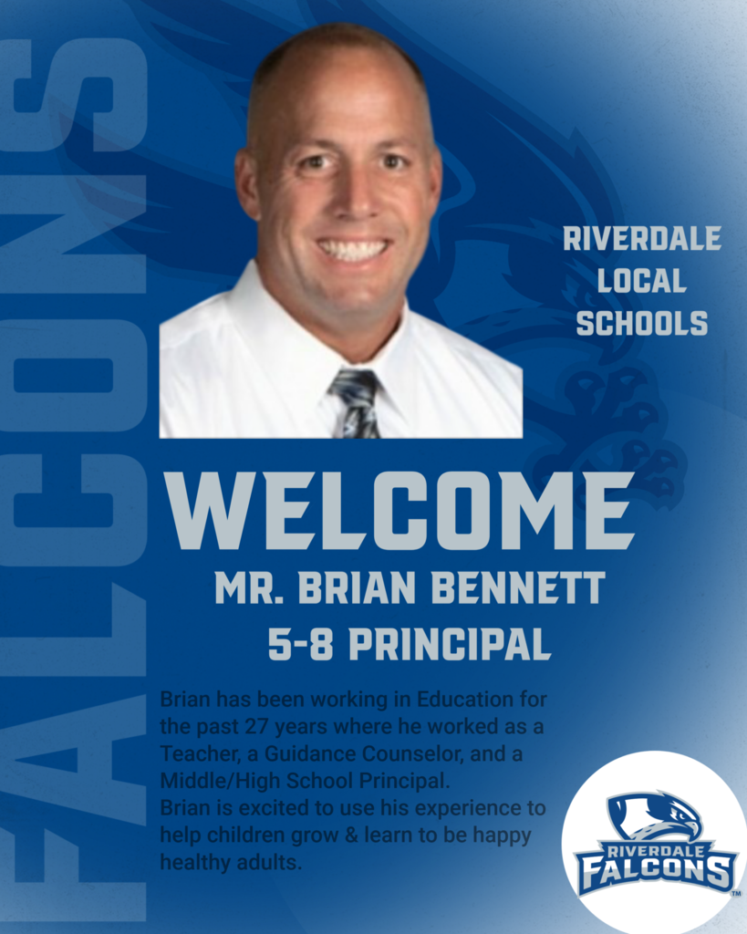 WELCOME MR. BRIAN BENNETT 5-8 PRINCIPAL Brian has been working in Education for the past 27 years where he worked as a Teacher, a Guidance Counselor, and a Middle/High School Principal. Brian is excited to use his experience to help children grow & learn to be happy healthy adults.