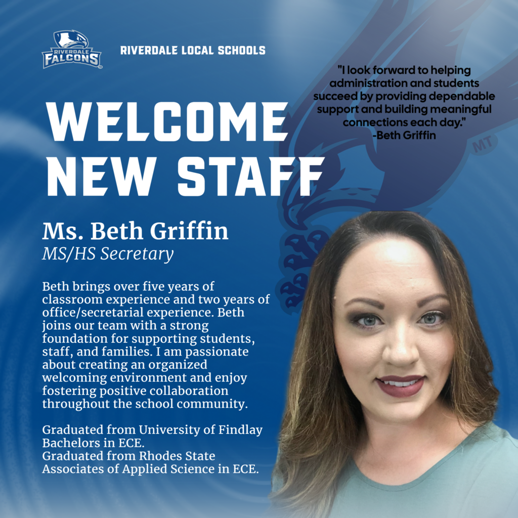 Graduated from University of Findlay Bachelors in ECE. Graduated from Rhodes State Associates of Applied Science in ECE. I look forward to helping administration and students succeed by providing dependable support and building meaningful connections each day.