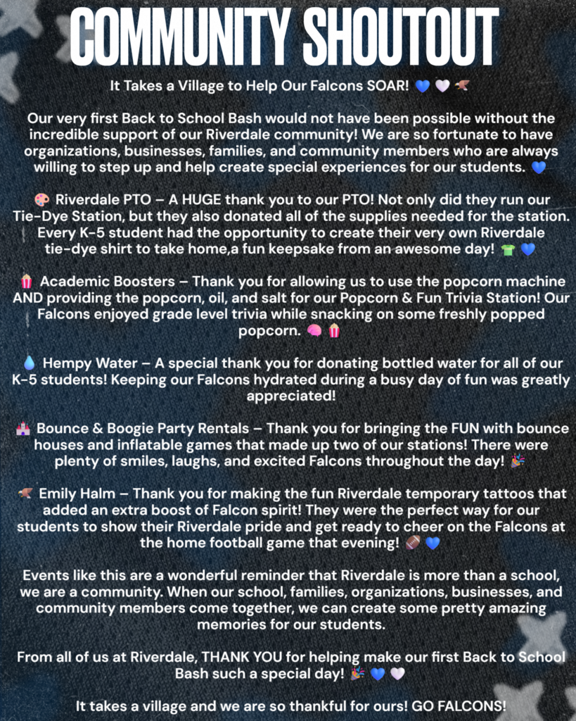Page 7 September 2026 Edition Falcon Nest News Community Shoutout 