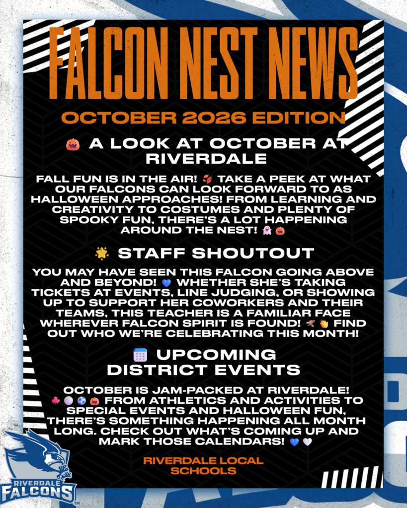 Cover page for October 2026 Edition Falcon Nest News