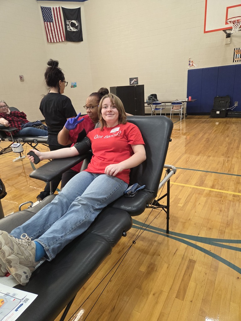 Student donating blood