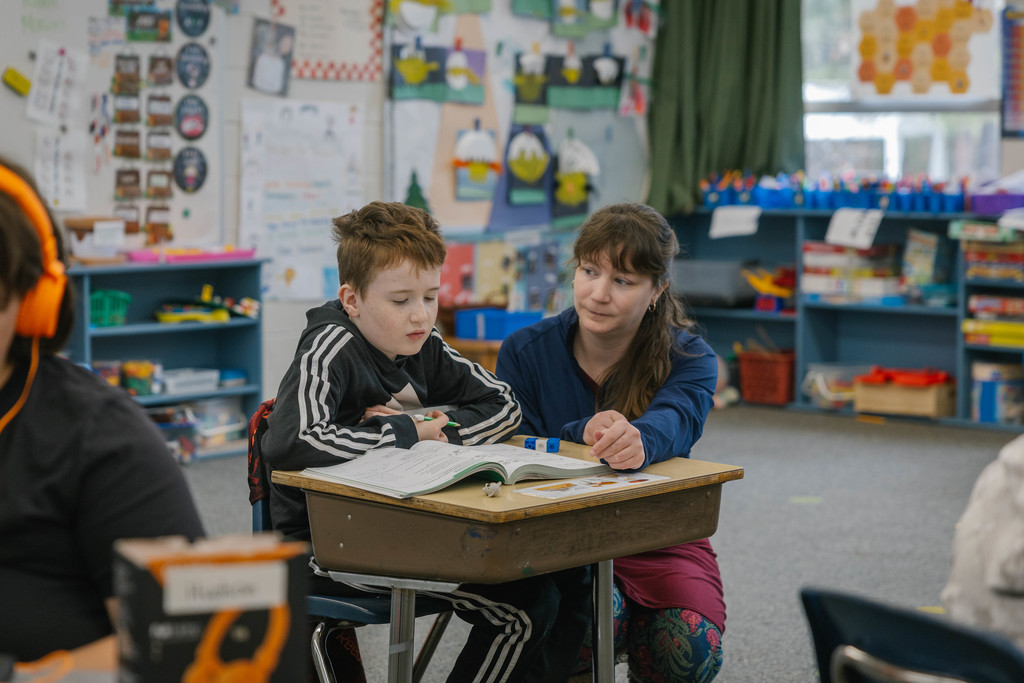 student getting help