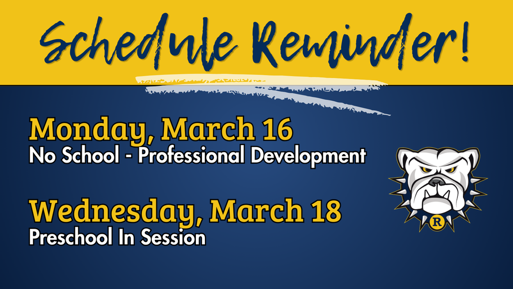 No School Monday March 16